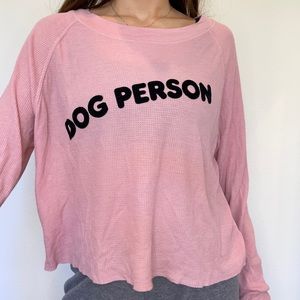 NWT WILDFOX - Pink Long sleeve - Size M “dog person”